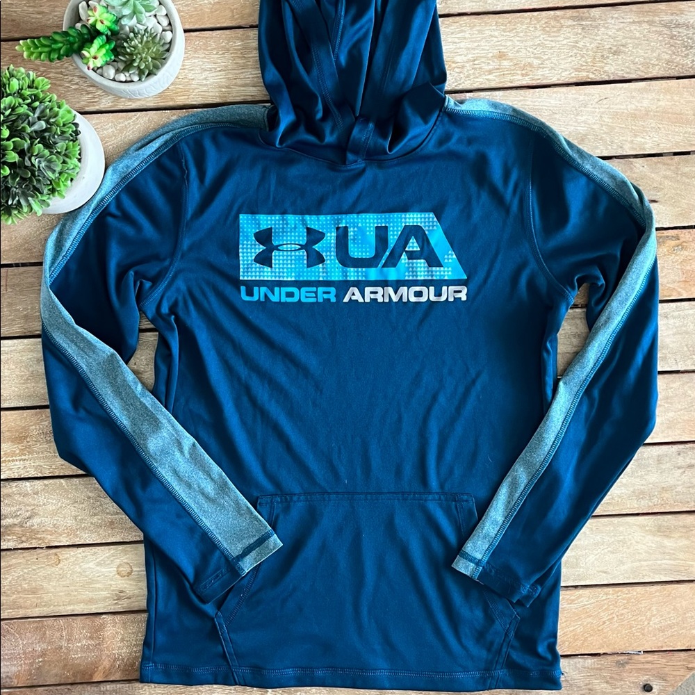 Under Armour Hoodie teal blue youth large boys